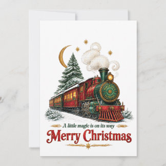 Vintage-Weihnachtsgrußkarte North Pole Express Feiertagskarte