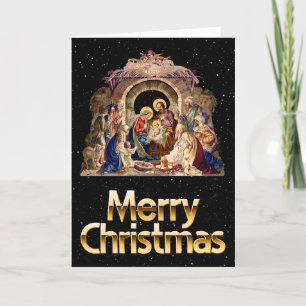 Vintage-Weihnachtsgrußkarte zur Geburt Christi Feiertagskarte