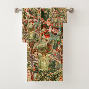 Vintage-Weihnachtshandtuch Badhandtuch Set