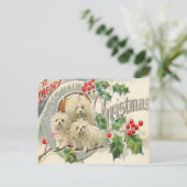 Vintage Weihnachtshunde Feiertagspostkarte (Stehend Vorderseite)