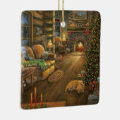 Vintage Weihnachtshütte Keramikornament (Rechts)