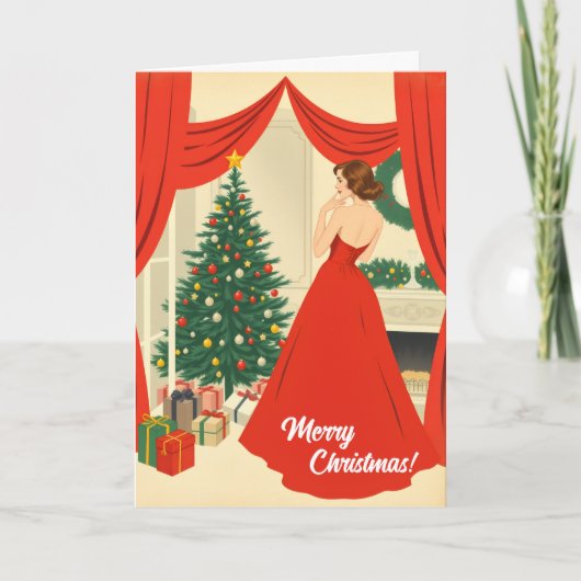 Vintage-Weihnachtsillustration Karte (Vorderseite)