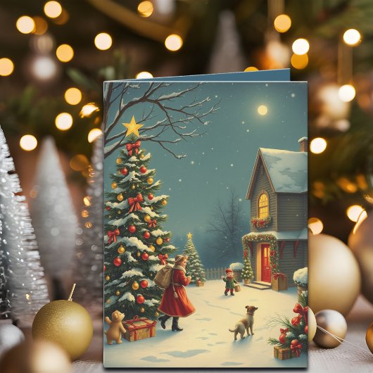 Vintage-Weihnachtsillustration Karte