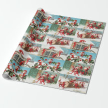 Vintage-Weihnachtsillustration mit Santa-Elfen-Wei