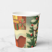 Vintage-Weihnachtsillustration Pappbecher (Rechts)