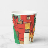 Vintage-Weihnachtsillustration Pappbecher (Rechts)