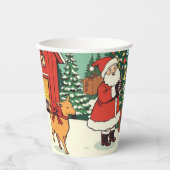 Vintage-Weihnachtsillustration Pappbecher (Vorderseite)