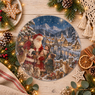 Vintage-Weihnachtsillustration Schneidebrett