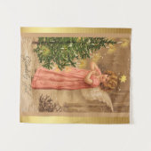 Vintage Weihnachtsillustrierung Wandteppich (Vorderseite (Horizontal))