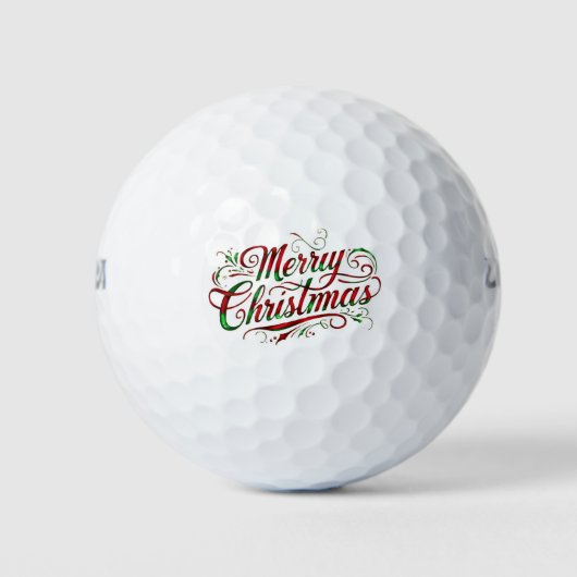 Vintage Weihnachtskalligraphie Golfball (Vorderseite)