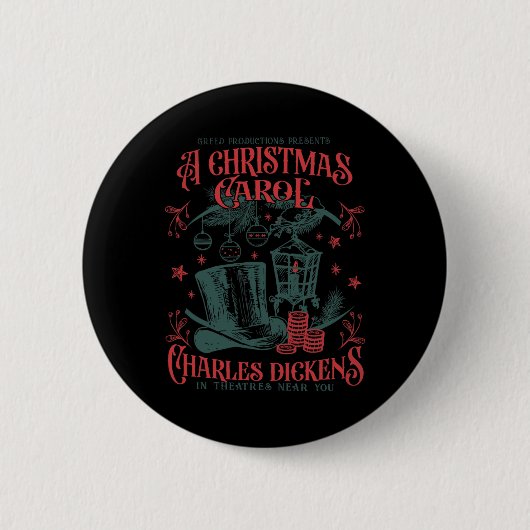 Vintage Weihnachtskarol Xmas Light Academia Lite Button (Vorderseite)