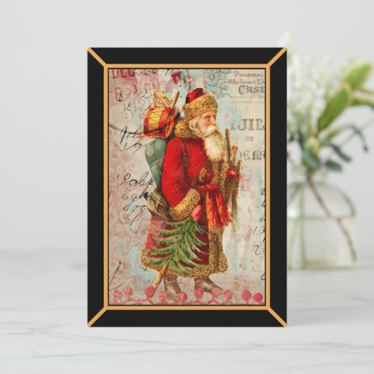 Vintage Weihnachtskarte (Stehend Vorderseite)