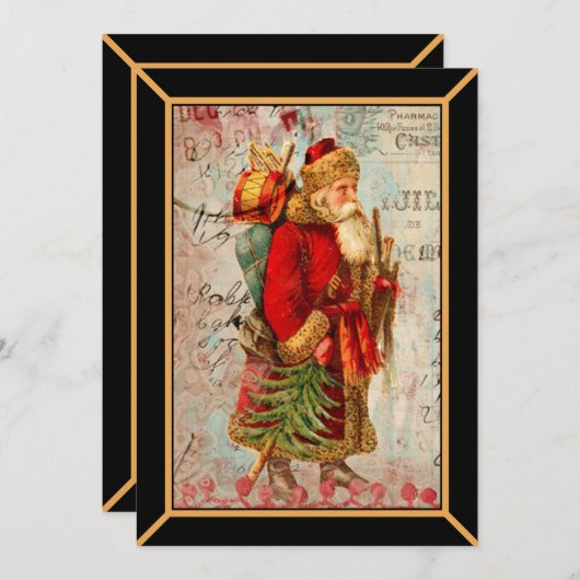 Vintage Weihnachtskarte (Vorne/Hinten)