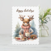 Vintage Weihnachtskarte Aquarellbild Feiertagskarte (Stehend Vorderseite)