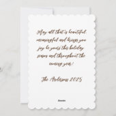 Vintage Weihnachtskarte Aquarellbild Feiertagskarte (Rückseite)