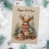 Vintage Weihnachtskarte Aquarellbild Feiertagskarte