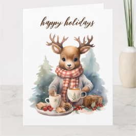 Vintage Weihnachtskarte Aquarellbild Karte