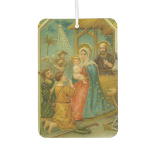 Vintage Weihnachtskarte aus der Edwardianischen Är Autolufterfrischer