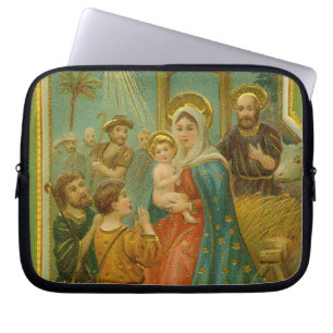 Vintage-Weihnachtskarte aus der Edwardianischen Är Laptopschutzhülle