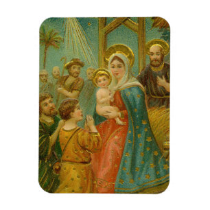 Vintage Weihnachtskarte aus der Edwardianischen Är Magnet