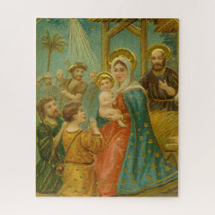 Vintage Weihnachtskarte aus der Edwardianischen Är Puzzle