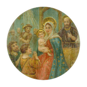 Vintage-Weihnachtskarte aus der Edwardianischen Är Schneidebrett