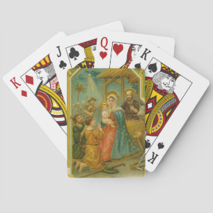 Vintage Weihnachtskarte aus der Edwardianischen Är Spielkarten