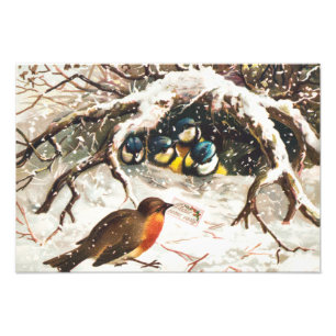 Vintage-Weihnachtskarte aus der viktorianischen Är Fotodruck