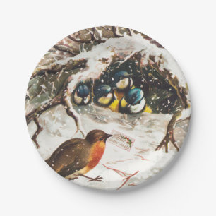 Vintage Weihnachtskarte aus der viktorianischen Är Pappteller