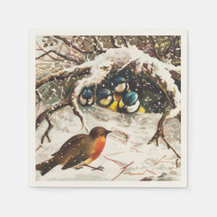 Vintage-Weihnachtskarte aus der viktorianischen Är Serviette