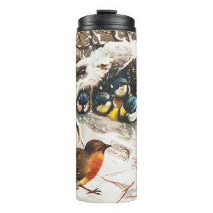Vintage-Weihnachtskarte aus der viktorianischen Är Thermosbecher
