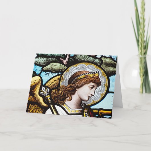 Vintage Weihnachtskarte aus verkettetem Glas Feiertagskarte (Vorderseite)