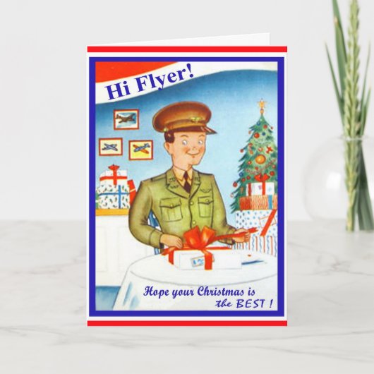 Vintage Weihnachtskarte der Luftwaffe Feiertagskarte (Vorderseite)