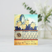 Vintage Weihnachtskarte der Marine Feiertagspostkarte (Stehend Vorderseite)