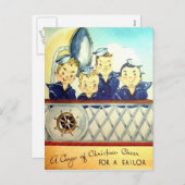 Vintage Weihnachtskarte der Marine Feiertagspostkarte (Vorne/Hinten)