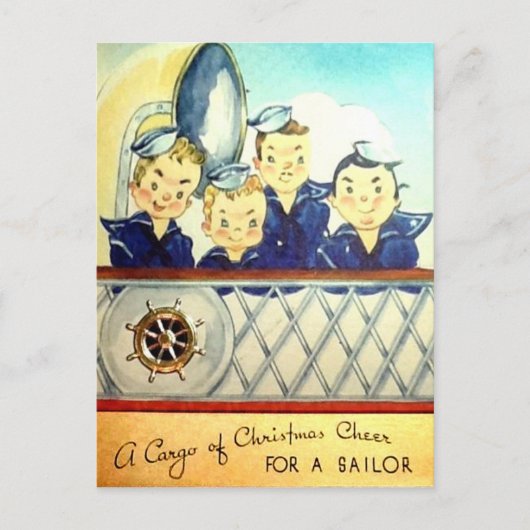 Vintage Weihnachtskarte der Marine Feiertagspostkarte (Vorderseite)