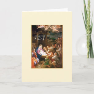 Vintage Weihnachtskarte der polnischen Krippe Feiertagskarte