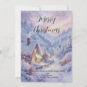 Vintage Weihnachtskarte des Snowy Village (Vorderseite)