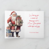 Vintage Weihnachtskarte des Weihnachtsmanns Feiertagskarte (Innenseite)