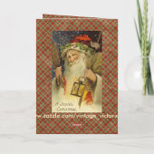 Vintage Weihnachtskarte des Weihnachtsmanns Feiertagskarte (Rückseite)