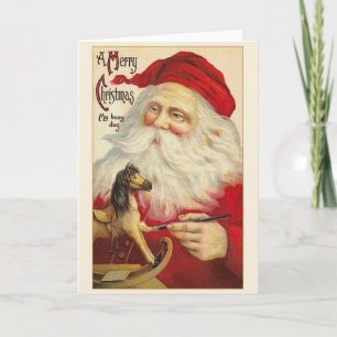 Vintage Weihnachtskarte des Weihnachtsmanns Feiertagskarte