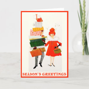 Vintage Weihnachtskarte Feiertagskarte