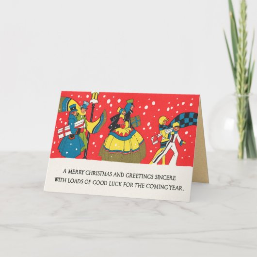 VIntage Weihnachtskarte Feiertagskarte (Vorderseite)