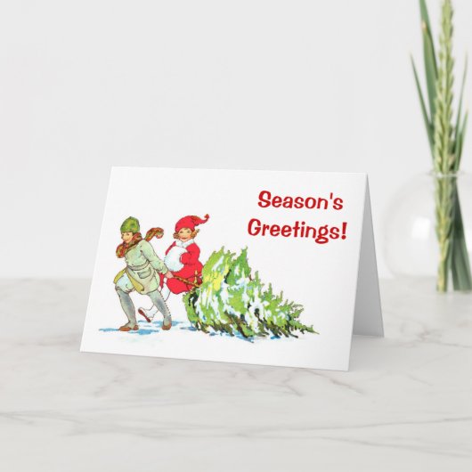 Vintage Weihnachtskarte Feiertagskarte (Vorderseite)