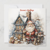 Vintage Weihnachtskarte Feiertagskarte (Vorderseite)