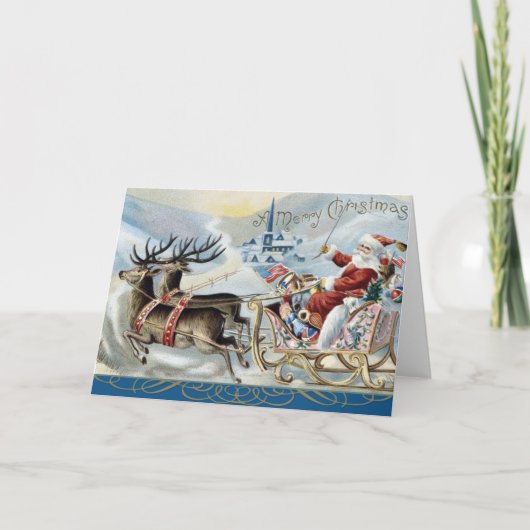 Vintage Weihnachtskarte Feiertagskarte (Vorderseite)