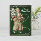 Vintage Weihnachtskarte Feiertagskarte (Stehend Vorderseite)