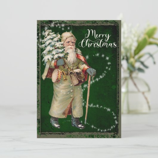 Vintage Weihnachtskarte Feiertagskarte (Stehend Vorderseite)