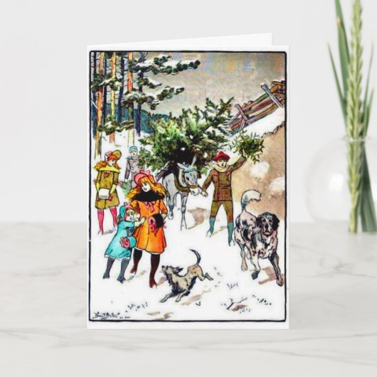 Vintage Weihnachtskarte Feiertagskarte (Vorderseite)