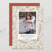 Vintage Weihnachtskarte Feiertagskarte (Vorne/Hinten)